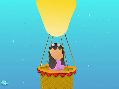 air balloon girl. app art branding design icon illustration illustrator ui ux