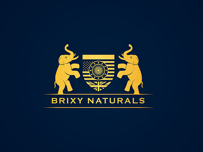 Brixy Naturals Logo british logo crest logo elephants logo emblem logo international