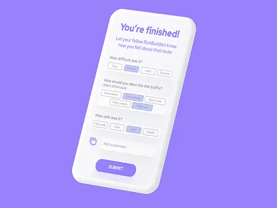 Running App Rating Screen design figma mobile ui