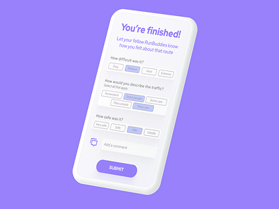 Running App Rating Screen design figma mobile ui