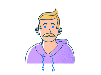 Chill Dude avatar branding chill chillin design dude flat hip hipster hoodie illustration instagram mustache vector