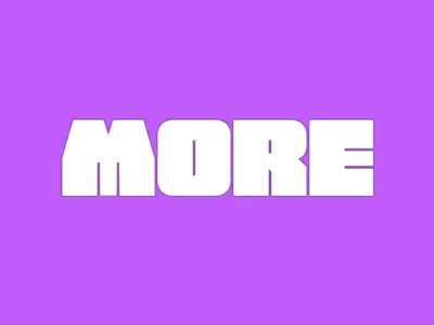 More animation font graphic design logo logotype more motion design purple typography