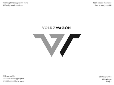 Day2 VW logo 1day1logo bold challenge clean daily design dhygraphix idea illustrator inspiration logo logo maker logotype minimalist monogram process redesign share simple