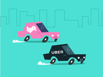 The Race animation car city lyft race ride share uber