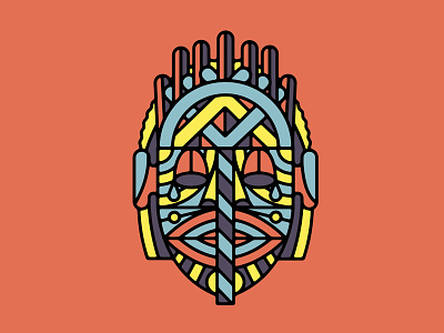 Ngaady a Mwaash africa african mask congo congolese mask illustration mask ngaady a mwaash