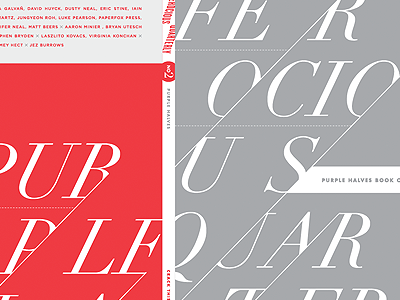 Ferocious Quarterly No.2 Book Cover fe.rocious.com pms877 purple halves red red book typography