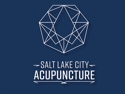 Salt Lake City Acupuncture SLCA stacked geometric heptagon illustration logo