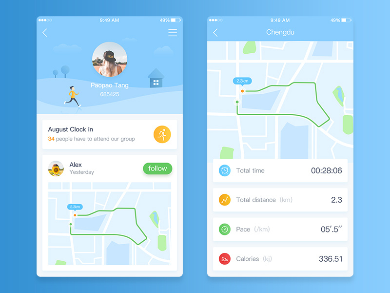running APP by Cheney_Chen on Dribbble