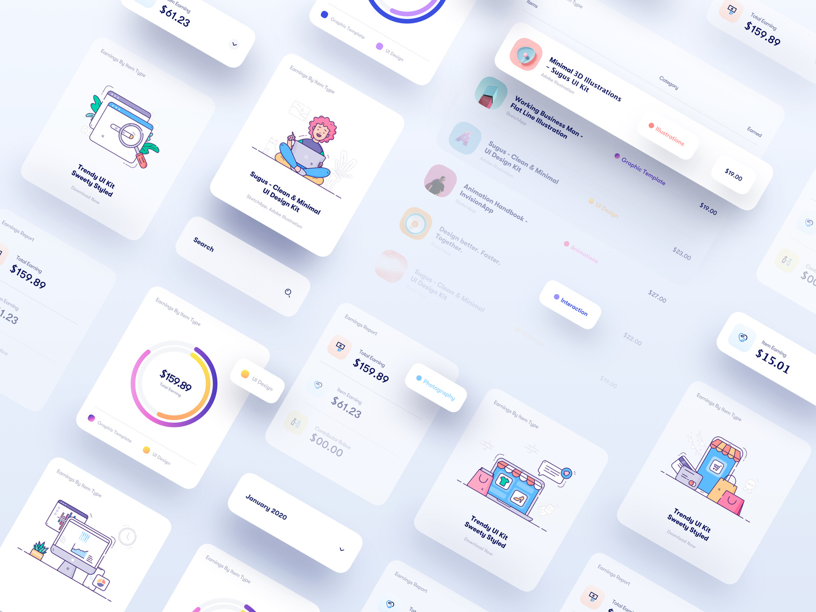 Dashboard Interface Elements by Tran Mau Tri Tam on Dribbble