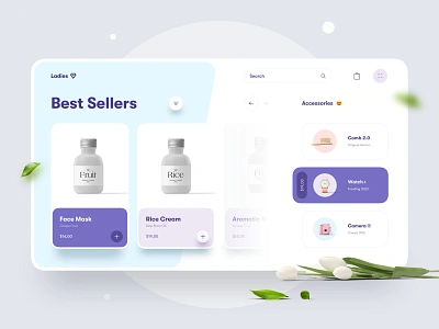 [FREE] Ladies | Beauty Store Website Concept app beauty camera card cart clean free interface minimal product shop shopping shopping cart store typography ui ux watch web website