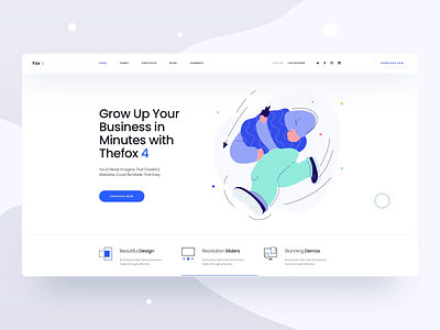 Thefox 4 Landing Page - Animation after effect animated animation app clean elegant features illustration landing page minimal modern one page page builder plan pricing thefox ui ux web website