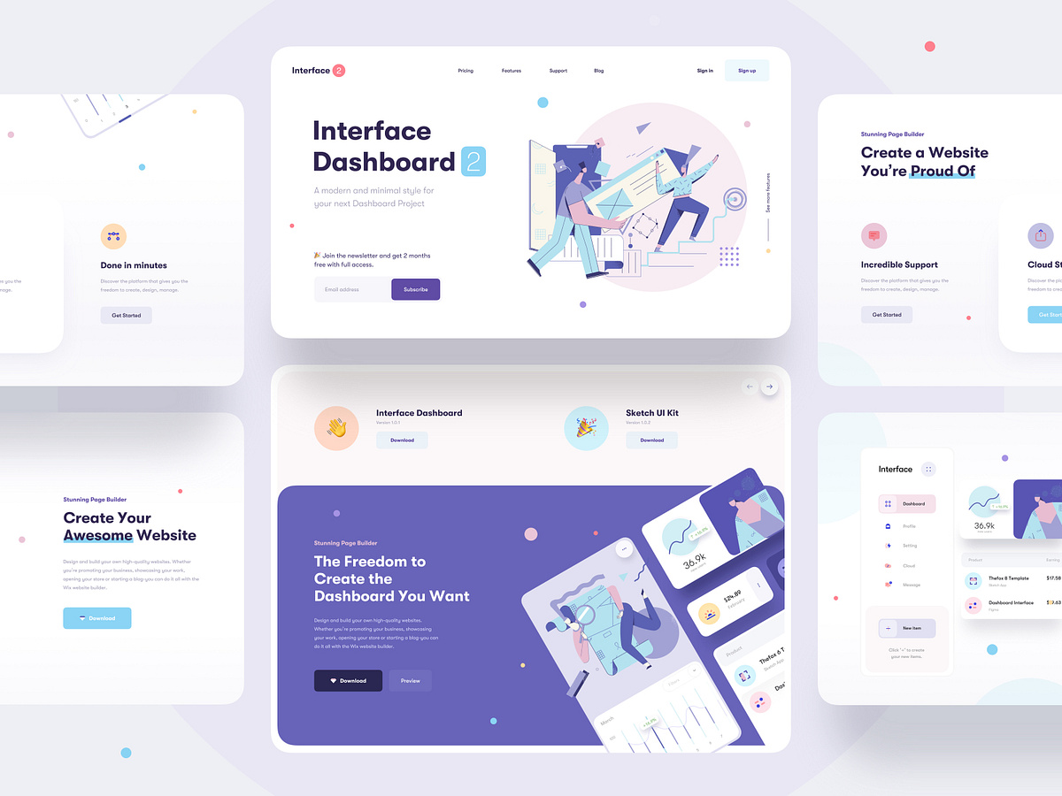 Dashboard Landing Page designs, themes, templates and downloadable