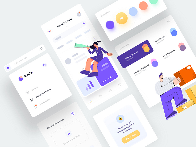 Interface Elements for Color Generator by Tran Mau Tri Tam on Dribbble