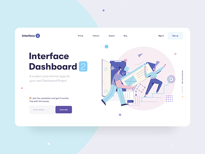 Interface Dashboard Landing Page - Animation after effect animation card clean dashboard features illustration interaction minimal minimal dashboard mobile pricing scrolling tab ui ui design ux ux design web website