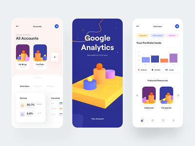 Analytics | Mobile App 3d 3d concept 3d render analytics app chart clean color google illustration interface minimal mobile mobile app mobile design typography ui ui design ux ux design