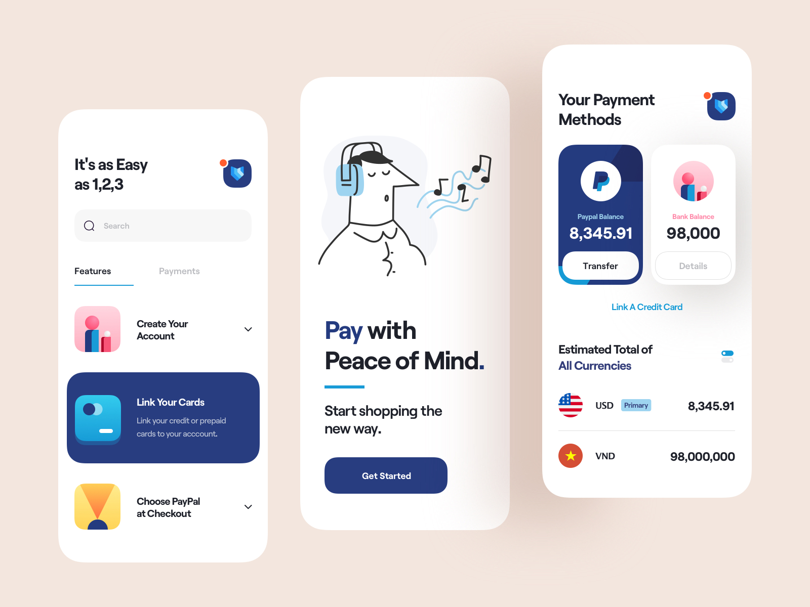 Paypal - Mobile App by Tran Mau Tri Tam on Dribbble