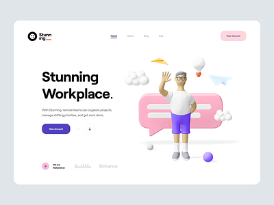 Stunning_ Animation 3d 3d character after effect animated animation app character dashboard icons illustration interaction motion project management scrolling timeline ui ui design ux ux design web