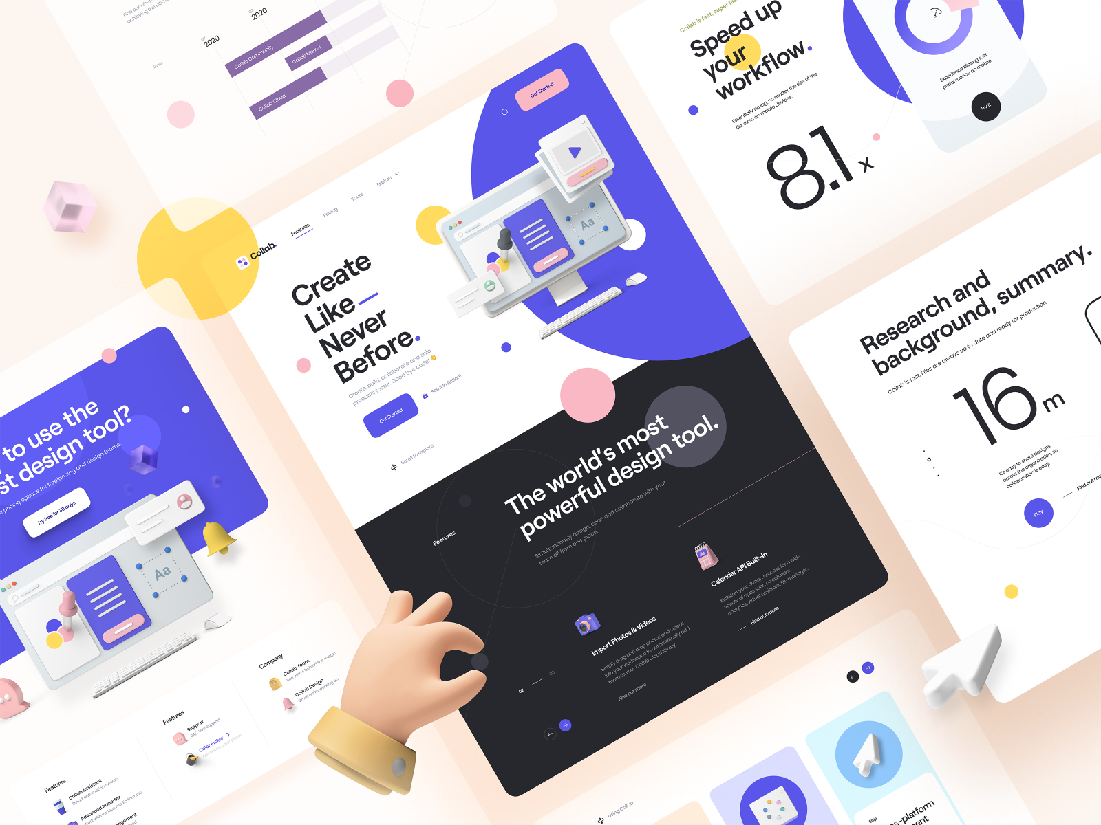 Collab. — Landing Page Kit by Tran Mau Tri Tam for UI8 on Dribbble