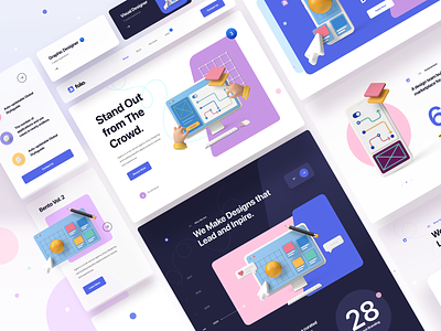 Folio Agency ⚡️ UI Kit 3d 3d design 3d icon 3d illustration agency animated animation card illustration interaction landing page typography ui ui design ui design kit ui kit ux ux design web web design