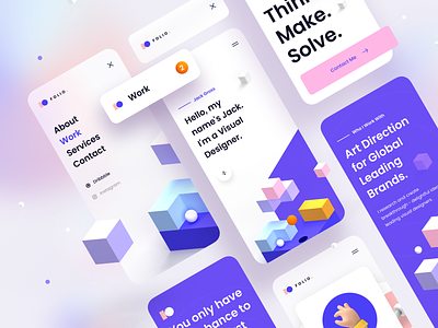 Folio: Designer Portfolio Kit – Mobile Version 3d 3d design 3d illustration 3d isometric 3d object app designer isometric illustration isometry mobile mobile app mobile menu portfolio typography ui ui design ui design kit ui kit ux ux design