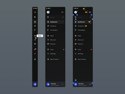 Sidebar Navigation for UI8 app app design dark dark sidebar dark theme grid system icon marketplace menu menu item nav bar navigation sidebar sidebar navigation ui ui design ui kit ui8 ux ux design