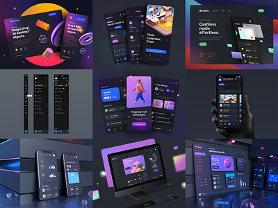 The Best Dark Theme of 2020 3d 3d illustration app chart dark dark mode dark theme dashboard illustration mobile mobile app mockup sidebar typography ui ui design ux ux design web website