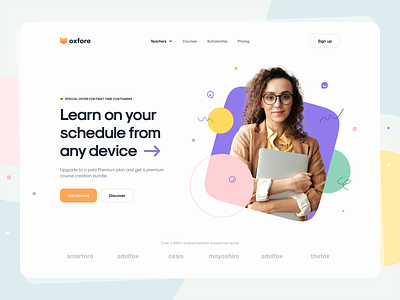 Oxfore – Learning app landing page