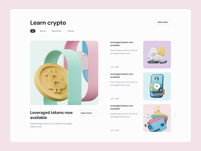 BitCloud - Crypto Exchange UI Kit illustration figma web website market place market crypto exchange crypto 3d illustration 3d interface figma source ui design it ux ui ux design web design minimal clean ui design
