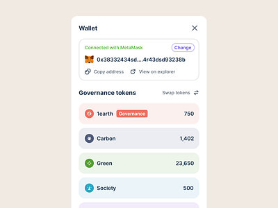 Earth Fund – Wallet Dropdown 1earth clean clean app clean ui crypto dropdown dropdown menu earth fund earthfund menu minimal nav navigation ui ui design ux ux design wallet web app web design