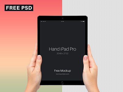 Free Hand with iPad Pro PSD Mockup