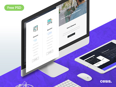 Free PSD Template - Cesis Design for Agency agency web design blog clean layout free download free psd landing page photoshop pricing table psd template ui web design ux ui web design