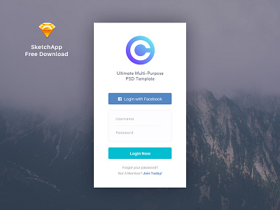 Free Download - Cesis Mobile Login Form cesis form free download freebie login login design login form mobile login sketch sketchapp tranmautritam