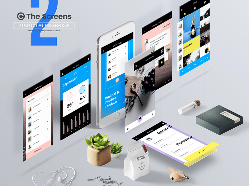 Download The Screens v2 - Free Perspective PSD Mockup Template 🍉 by ...