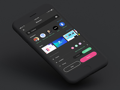 Dribbble's iOS App - Redesign: Search button dark search dribbble dribbble app ios app search search bar search style smart search