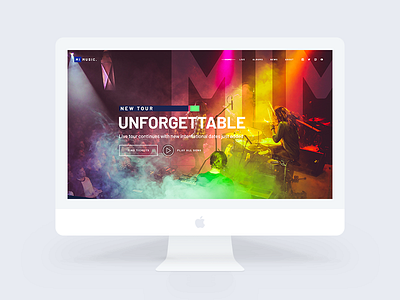 MIMUSIC [W.I.P] band colorful entertainment hero header mi music music music band music website ui design ux design web design