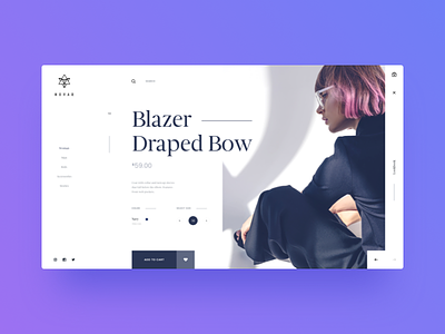 Novar | Fashion Product Page [new look] clean clean product elegant fashion model product product design purple side nav simple