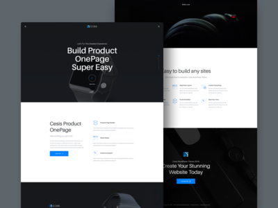 Product One-Page | WordPress Theme animated cesis dark theme landing page one page product design template wordpress theme