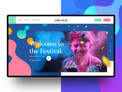 MIFESTIVAL | Hero Header [WIP] art blue colorful concept festival hero header music purple slide slider ui design web design