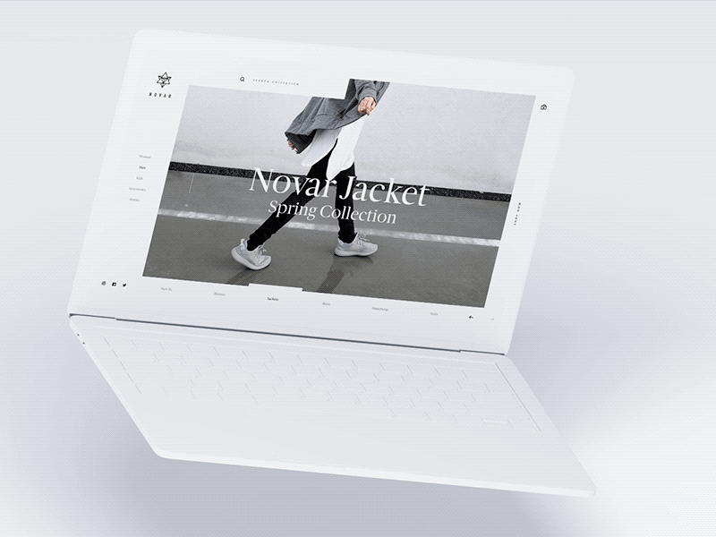 Novar animated animation clean fashion gif interaction minimal product shop slide transition