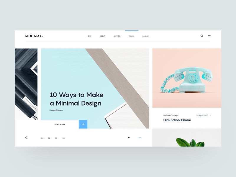 Minimal | Animation animated animation banner blog clean effect header interaction magazine minimal slide transition