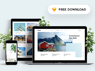 MI Home - Free Sketch App Template architectural construction design free download free sketch freebie home house property real estate sketch app