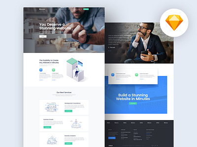 Yosemite - Business Sketch App Template agency blog company contact expertise landing page news portfolio services ui design ui kit user interface