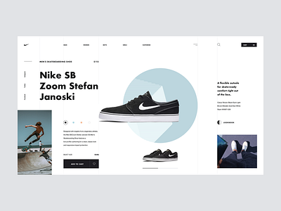 Nike SB cart clean interaction minimal nike product shoes shop store typography ui design web design