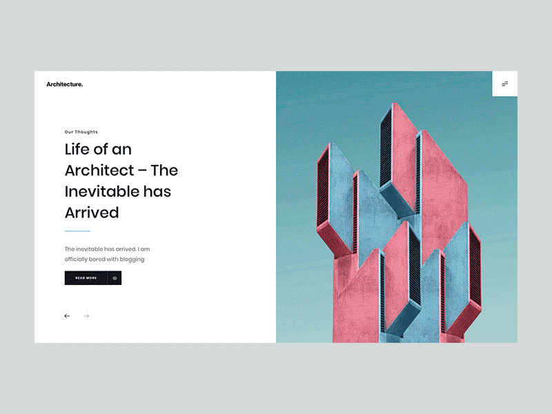 Cesis Architecture :: Masonry Blog animated animation architectural architecture blog clean design masonry blog sketch app ui design wordpress
