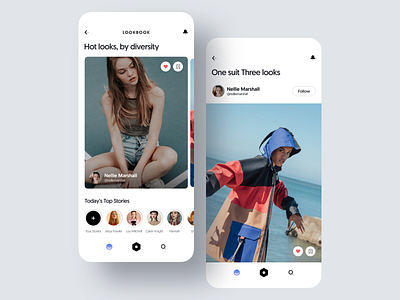 LOOKBOOK clean clear collection fashion iphone x iphone x mockup mobile mobile app mobile app design mockup mockups photo social social network socialapp stories ui design ui interaction user interface ux design