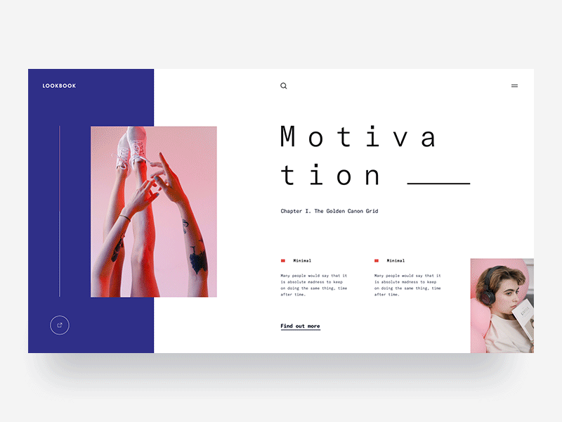 Motivation after effect after effects animation blue clean clear interaction minimal minimal app minimal web minimal web design motivation pink slide smooth strong ui design web design white white background women