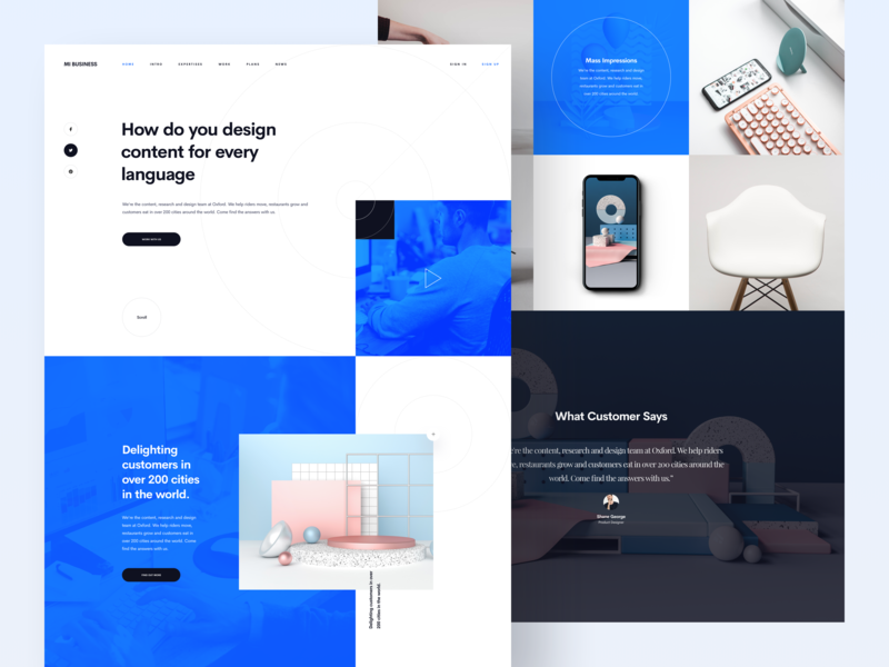 Mi Business :: One Page blog business business template clean clean layout clean style freebie grid layout exploration news one page one page layout portfolio sketch template ui design vietnam designer vietnamese web design website design work