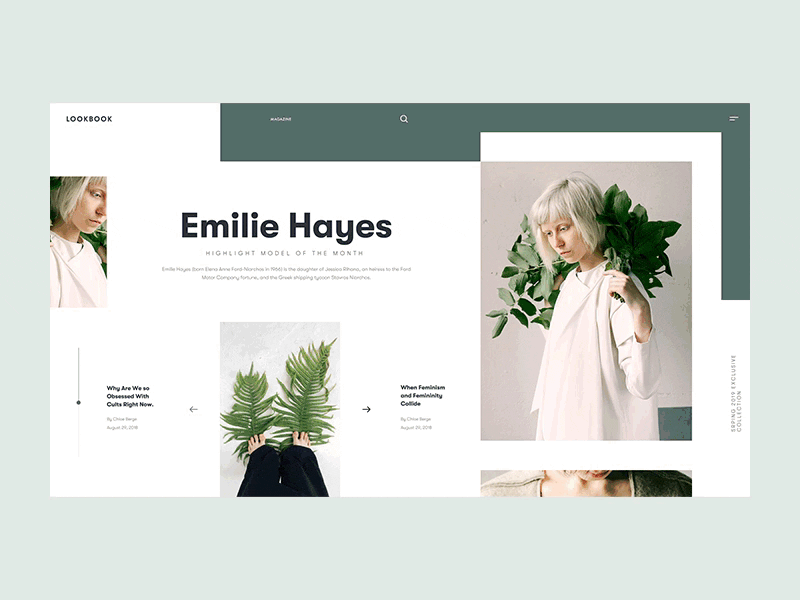 Lookbook :: Model :: Transition after effect animated animation animation after effects clean creative fashion fashion app fashion design fashion magazine fashion web fashion website lookbook magazine model news transition transition effect ui design web design