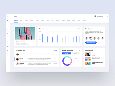 Marketplace Author Dashboard business chart clean clean dashboard clean theme creative dashboard dashboard design dashboard template market marketplace minimal minimal dashboard theme tranmautritam ui design ui design kit ui designer web design white