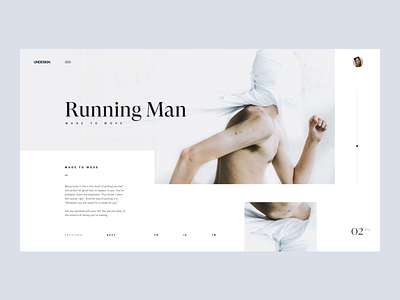 Undesign :: Running Man clean clean app design clean web design clean work creative creative design creative design creative portfolio fashion hero header landing page landing page concept minimal portfolio slide sliders theme tranmautritam ui design web design